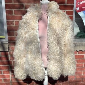 Fluffy Cream Faux Fur Coat